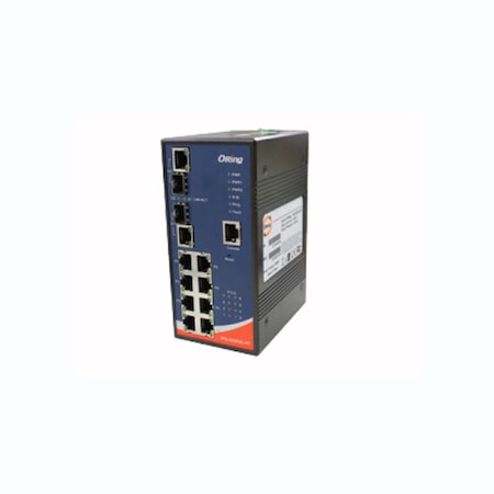 Oring Networking 8x 10/100TX (RJ-45) PoE+ (30Watts) W/ 2x Gigabit Combo (SFP/RJ-45) IPS-3082GC-AT